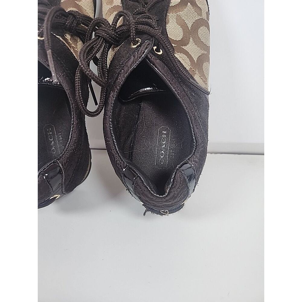 Coach Women's Kelbie Shoes Size 7M Brown Signature Lace Up Sneakers Casual 7M - Picture 6 of 10